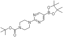 structure of CAS# 940284-98-0, 2-[4-(N-Boc)piperazin-1-yl]pyrimidine-5-boronic acid pinacol ester;2-(4-Boc-piperazino)pyrimidine-5-boronic acid pinacol ester