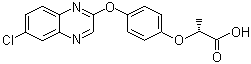 结构式 CAS# 94051-08-8, 精喹禾灵; (R)-2-[4-(6-氯喹噁啉-2-基氧)苯氧基]丙酸