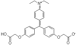 N-[4-[二[4-(羧基甲氧基)苯基]亚甲基]-2,5-环己二烯-1-亚基]-N-乙基乙铵氢氧化物内盐分子结构 (CAS 94159-43-0)
