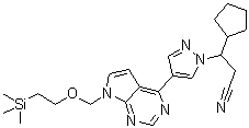 3-环戊基-3-[4-[7-[[2-(三甲基硅烷基)乙氧基]甲基]-7H-吡咯并[2,3-d]嘧啶-4-基]-1H-吡唑-1-基]丙腈分子结构 (CAS 941685-39-8)