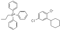 三苯基丙基鏻 4-氯-2-环己基苯酚盐分子结构 (CAS 94231-16-0)