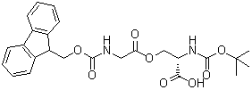 N-[(1,1-Dimethylethoxy)carbonyl]-O-[N-[(9H-fluoren-9-ylmethoxy)carbonyl]glycyl]-L-serine molecular structure (CAS 944283-06-1)