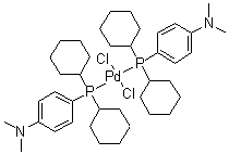 structure of CAS# 945375-77-9, Bis[(dicyclohexyl)(4-dimethylaminophenyl)phosphine] palladium(II) dichloride