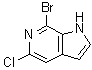 结构式 CAS# 945840-69-7, 7-溴-5-氯-1H-吡咯并[2,3-c]吡啶