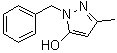 3-Methyl-1-(phenylmethyl)-1H-pyrazol-5-ol molecular structure (CAS 946-24-7)