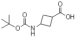 结构式 CAS# 946152-72-3, 3-[[叔丁氧羰基]氨基]环丁烷羧酸