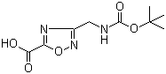 结构式 CAS# 946667-81-8, 3-叔丁氧羰基氨基甲基-1,2,4-恶二唑-5-甲酸