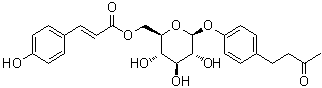 4-[4-[[6-O-[3-(4-羟基苯基)-1-氧代-2-丙烯-1-基]-beta-D-吡喃葡萄糖基]氧基]苯基]-2-丁酮分子结构 (CAS 950184-00-6)