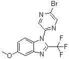 structure of CAS# 950845-98-4, 1-(5-Bromo-2-pyrazinyl)-5-methoxy-2-(trifluoromethyl)-1H-benzimidazole