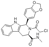 (1R,3R)-1-(1,3-Benzodioxol-5-yl)-2-(2-chloroacetyl)-N-methyl-1,3,4,9-tetrahydropyrido[3,4-b]indole-3-carboxamide molecular structure (CAS 951661-81-7)
