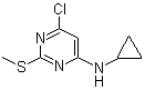 6-Chloro-N-cyclopropyl-2-(methylthio)-4-pyrimidinamine molecular structure (CAS 951884-05-2)