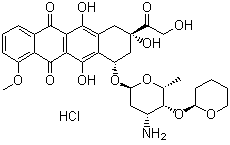 Pirarubicin hydrochloride molecular structure (CAS 95343-20-7)