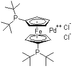 structure of CAS# 95408-45-0, 1,1'-Bis(di-tert-butylphosphino)ferrocene palladium dichloride;[1,1'-Bis(di-tert-butylphosphino)ferrocene]dichloropalladium(II)