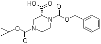 (R)-4-tert-Butoxycarbonyl-1-(benzyloxycarbonyl)piperazine-2-carboxylic acid molecular structure (CAS 954388-33-1)