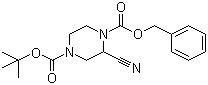 结构式 CAS# 955016-62-3, 2-氰基-1,4-哌嗪二羧酸 4-叔丁酯 1-苯甲酯