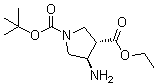 (3S,4R)-4-Amino-1,3-pyrrolidinedicarboxylic acid 1-(1,1-dimethylethyl) 3-ethyl ester molecular structure (CAS 955422-25-0)