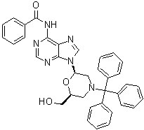 N-(9-[(2R,6S)-6-(Hydroxymethyl)-4-tritylmorpholine-2-yl]-purine-6-yl)benzamide molecular structure (CAS 956139-16-5)