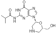 N-[6,9-Dihydro-9-[(2R,6S)-6-(hydroxymethyl)-2-morpholinyl]-6-oxo-1H-purin-2-yl]-2-methylpropanamide molecular structure (CAS 956139-23-4)