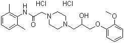 Ranolazine dihydrochloride molecular structure (CAS 95635-56-6)