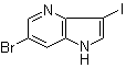 结构式 CAS# 956485-60-2, 6-溴-3-碘-1H-吡咯并[3,2-b]吡啶