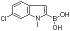 结构式 CAS# 957066-11-4, 6-氯-1-甲基吲哚-2-硼酸