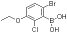 structure of CAS# 957121-15-2, 6-Bromo-2-chloro-3-ethoxyphenylboronic acid