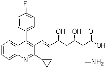 (3R,5S,6E)-7-[2-Cyclopropyl-4-(4-fluorophenyl)-3-quinolinyl]-3,5-dihydroxy-6-heptenoic acid compd. with methanamine molecular structure (CAS 957137-30-3)
