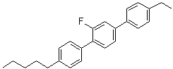 structure of CAS# 95759-59-4, 4''-Ethyl-2'-fluoro-4-pentyl-1,1':4',1''-terphenyl;2-BB(F)B-5