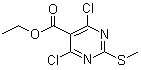 结构式 CAS# 959070-42-9, 4,6-二氯-2-甲基硫基嘧啶-5-羧酸乙酯
