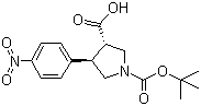 (3S,4R)-1-Boc-4-(4-nitrophenyl)pyrrolidine-3-carboxylic acid molecular structure (CAS 959579-94-3)