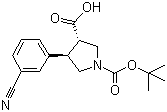 (3S,4R)-1-Boc-4-(3-cyanophenyl)pyrrolidine-3-carboxylic acid molecular structure (CAS 959580-33-7)