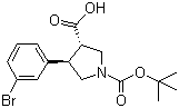 (3S,4R)-1-Boc-4-(3-Bromophenyl)pyrrolidine-3-carboxylic acid molecular structure (CAS 959582-16-2)