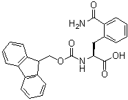 structure of CAS# 959583-60-9, (2S)-3-(2-Carbamoylphenyl)-2-(9H-fluoren-9-ylmethoxycarbonylamino)propanoic acid
