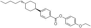 结构式 CAS# 95973-51-6, 4-反式-(4-戊基环己基)苯甲酸对乙氧基苯酚酯
