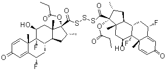 (6alpha,11beta,16alpha,17alpha)-(6'alpha,11'beta,16'alpha,17'alpha)-17,17'-(Trithiodicarbonyl)bis[6,9-difluoro-11-hydroxy-16-methyl-17-(1-oxopropoxy)androsta-1,4-dien-3-one] molecular structure (CAS 960071-64-1)