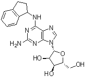 结构式 CAS# 96323-22-7, 2-氨基-N-(2,3-二氢-1H-茚-1-基)腺苷