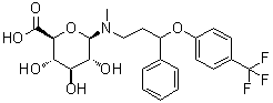 1-Deoxy-1-[methyl[3-phenyl-3-[4-(trifluoromethyl)phenoxy]propyl]amino]-beta-D-glucopyranuronic acid molecular structure (CAS 96735-71-6)