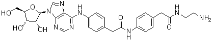N-[4-[2-[[4-[2-[(2-Aminoethyl)amino]-2-oxoethyl]phenyl]amino]-2-oxoethyl]phenyl]adenosine molecular structure (CAS 96760-69-9)