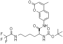 [(1S)-1-[[(4-Methyl-2-oxo-2H-1-benzopyran-7-yl)amino]carbonyl]-5-[(trifluoroacetyl)amino]pentyl]carbamic acid 1,1-dimethylethyl ester molecular structure (CAS 97885-44-4)