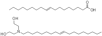 2,2'-(9-十八碳烯基亚氨基)二乙醇 9-十八碳烯酸盐分子结构 (CAS 98072-11-8)