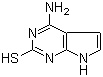结构式 CAS# 98198-24-4, 2-巯基-4-氨基-7H-吡咯[2,3-d]嘧啶