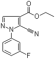 5-Cyano-1-(3-fluorophenyl)-1H-pyrazole-4-carboxylic acid ethyl ester molecular structure (CAS 98476-14-3)