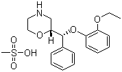 结构式 CAS# 98769-84-7, 瑞波西汀甲磺酸盐; 2-[(2-乙氧基苯氧基)苯甲基]吗啉甲磺酸盐