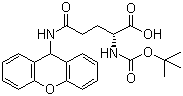 N-[叔丁氧羰基]-N'-9H-氧杂蒽-9-基-D-谷氨酰胺分子结构 (CAS 99092-88-3)